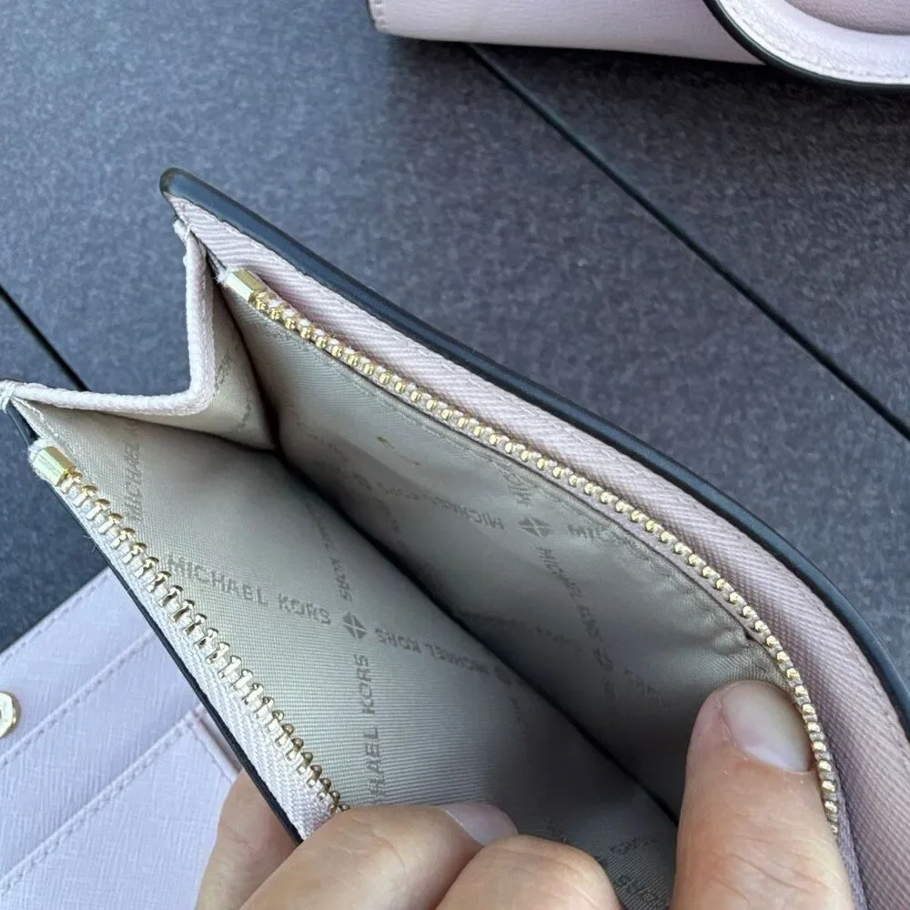 Michael Kors Selma top handle bag pink card holder small wallet light pink - Picture 4 of 12